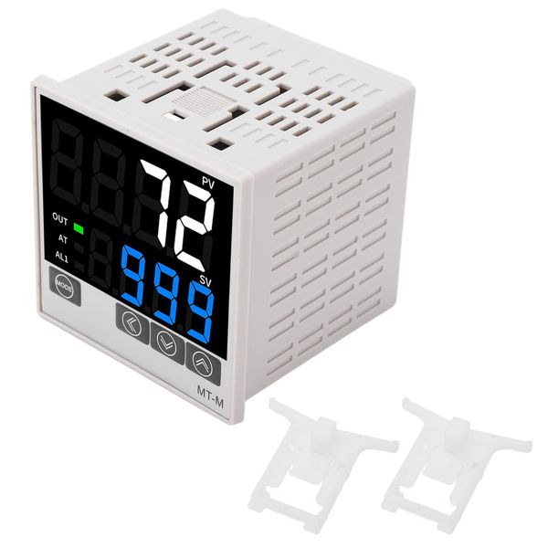PID Temperature Controller Kit Intelligent Digital Display Automatic Temperature Control Instrument AC100‑240Vwith Alarm Outputs (72 X 72mm)