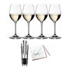 Riedel Vinum Sauvignon Blanc Dessertwine Glasses 4 Pack with Pourer Bundle