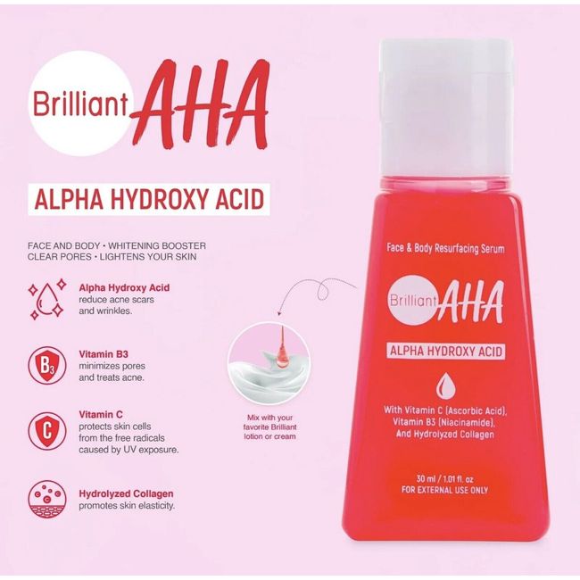 100% Authentic AhA Serum by Brilliant Skin Essentials 30ml