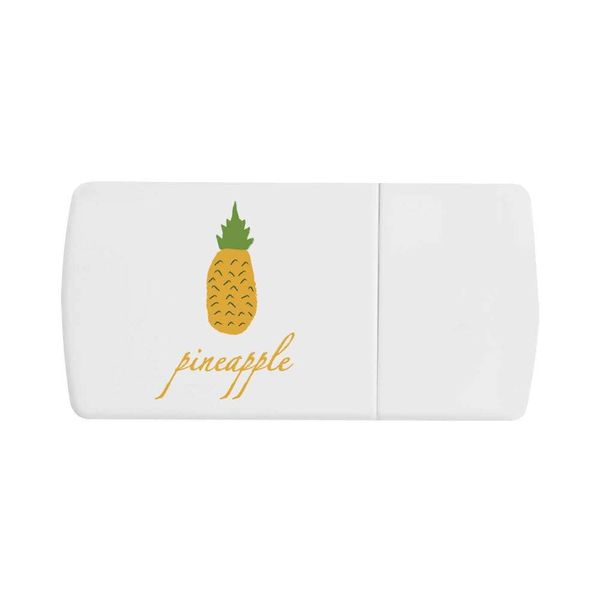 'Pineapple Tropical Fruit Illustration Drawing' Pill Box with Tablet Splitter (PI00023013)