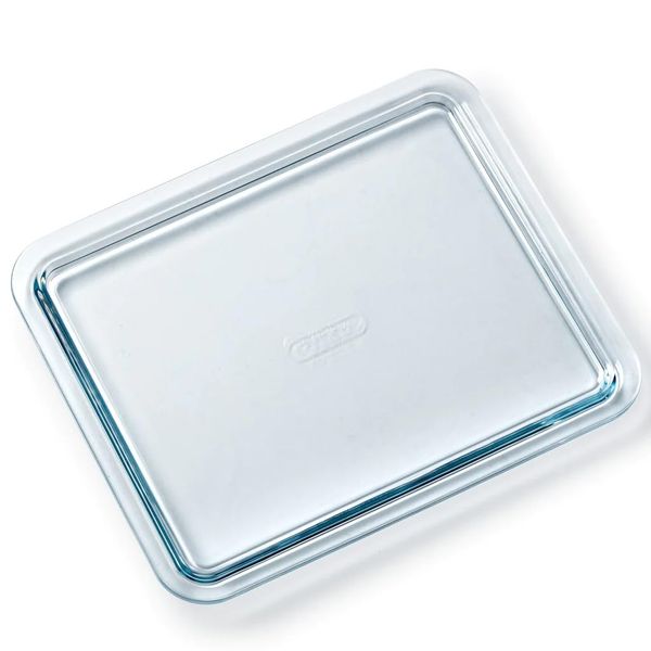 Pyrex Brand Glass Baking Sheet, Cook & Care Glass Tray 25 x 20cm, Dishwasher Safe, Oven & Microwave Safe, Scratch Resistant, Borosilicate Glass