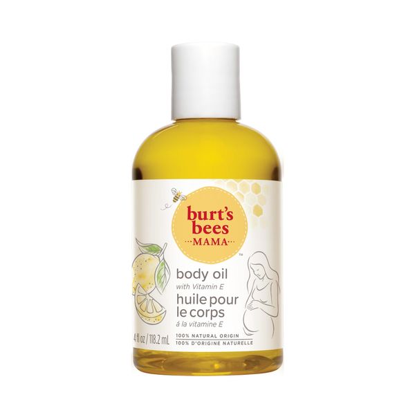 Burt's Bees Hydrating Body Oil for Pregrancy Stretch Marks, with Vitamin E, Sweet Almond Oil & Lemon Oil, 118.2 ml (Pack of 1)