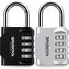 Sparkiva Combination Padlock with Code, 4 Digit Heavy Duty Padlock Weatherproof & Rust-Resistant 2 Pack Gym Locker Padlocks for School & Garage – Secure & Durable Code Padlock,Black & Silver