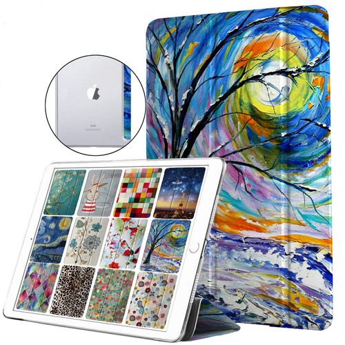 DuraSafe Cases for iPad Mini 3 2 1 Generation 7.9 Inch [3rd 2nd 1st] A1599 A1600 A1489 A1490 A1491 A1432 A1454 Trifold Printed Hard PC Transparent Back Cover - Tree Sculpture Print