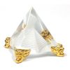 Amlong Crystal 2.3 inch Crystal Pyramid in Pyramid with Gold Stand