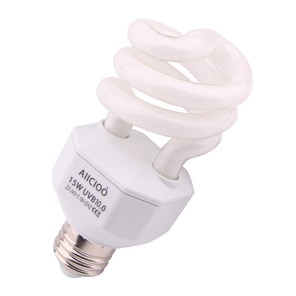AIICIOO Reptile Lamp Bulb UVB 10.0 26W Turtle Aaling Light Bulbs Heizlampe für Amphibien Reptilien Schlangen Eidechsen Insekten Schildkröten