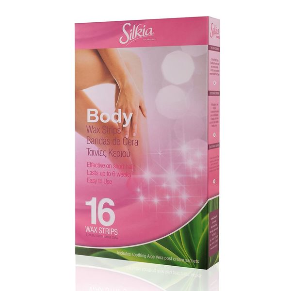 Silkia Body Wax Strips with Aloe Vera Cream Sachets - Pack of 16, SIL001