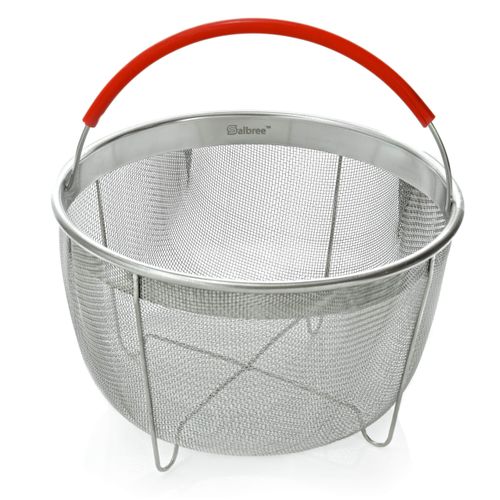 Original Salbree Steamer Basket for 8 qt quart Instant Pot Accessories, Stainless Steel Strainer and Insert fits IP Insta Pots, Instapot, Other Pressure Cookers, with Silicone Handle [3qt 6qt avail]