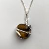 VIE Tumbled Stone Wire Wrap Pendant, 2-3cm (Tiger's Eye)