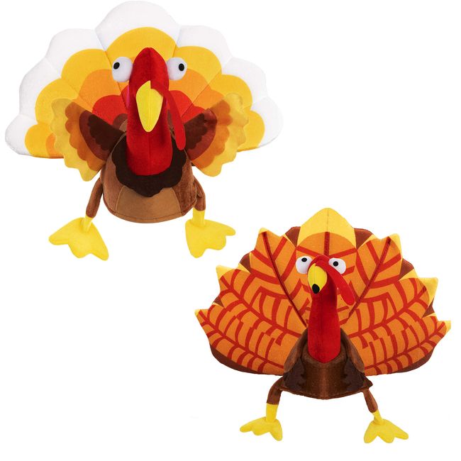 JOYIN 2 Pack Turkey Sitting Hats Silly for Thanksgiving Night Event, Dress-up Party, Thanksgiving Decoration, Role Play, Carnival, Cosplay, Costume Accessories