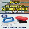 Star Brite Scrub Kit Handle/3 Pads