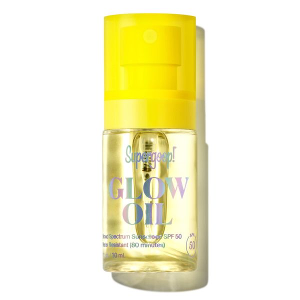 Supergoop! Glow Oil - 1 fl oz - SPF 50 PA++++ Vitamin E Body Oil + Broad Spectrum Sunscreen Protection - With Marigold, Meadowfoam & Grape Seed Extracts