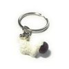 FizzyButton Gifts Resin Sheep Charm Keyring Key Ring with Silver Tone Keychain