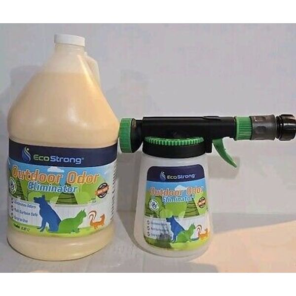 Eco Strong Outdoor Pet Odor Eliminator Gallon +  32oz. Reusable Hose End Sprayer