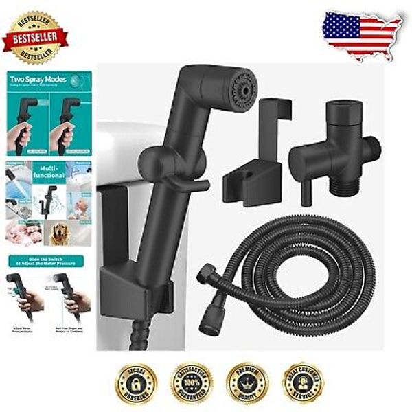 4.92ft Cloth Diaper Sprayer & Toilet Bidet Attachment in Elegant Matte Black