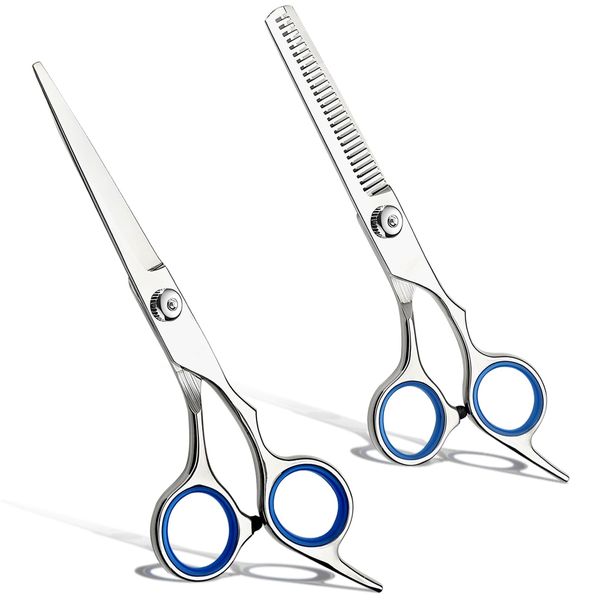 Professional Barber Hairdressing Scissors Kit: 6-inch Thinning Shears & Hair Cutting Razor Edge Scissor, Crafted from Japanese Stainless Steel.