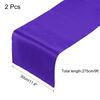 uxcell 2 Pcs Purple Satin Table Runner 12" x 108" Modern Solid Wedding Dining Birthday Party