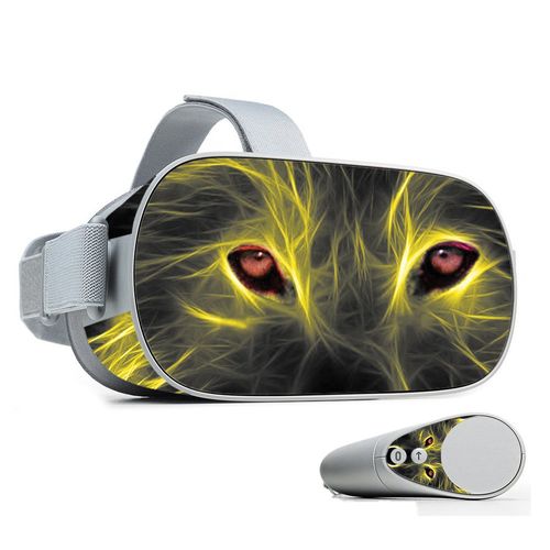 MightySkins Skin Compatible with Oculus Go Mobile VR - Neon Wolf | Protective, Durable, and Unique Vinyl Decal wrap Cover | Easy to Apply, Remove, and Change Styles | Made in The USA