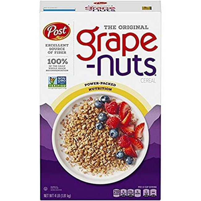 Post Grape Nuts The Original Non Gmo Cereal, 64 oz Box (Pack of 8)