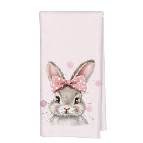 Qabliqo Coquette Pink Bow Easter Bunny Bathroom Decor Towels, Cute Bathroom Hand Towels, Rabbit Decor Hand Towels for Bathroom, Bunny Gifts for Girls Women, Easter Bathroom Decor, 16x24 Inch