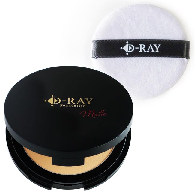 D-RAY D-Clear Foundation Product + Puff Set Korean Cosmetics (Ochre) Ultra Fine Particles Formulation Powder Covering Power Shine Prevents Cracking