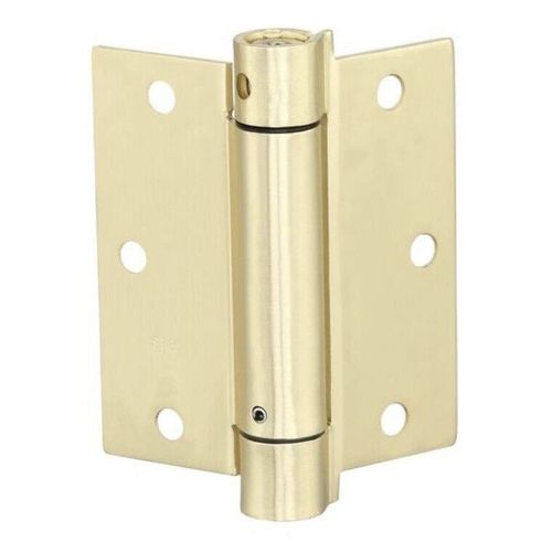 Everbilt 3-1/2 in. Adjustable Spring Door Hinges Satin Brass Finish 290 793