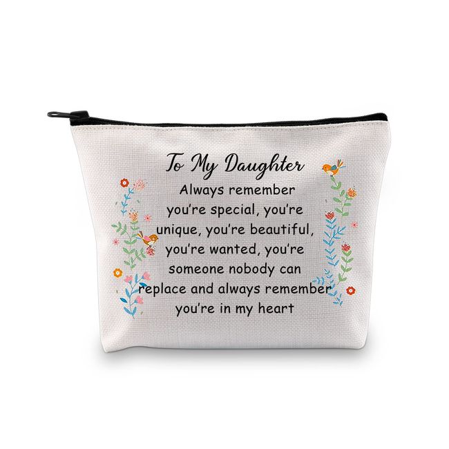 MYSOMY to My Daughter Makeup Bag to My Daughter Gifts Inspirational Gifts for Daughter Graduation Gifts (Makeup Bag 2)