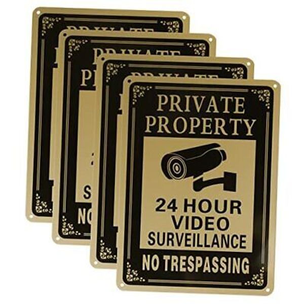 Private Property No Trespassing Sign: 4-pack 10" X 7" Private Property Signs,