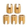 sourcing map Self Tapping Threaded Inserts, 5pcs Inner M8-1.25 Outer M12x15 Brass Slotted Thread Repair Inserts Nuts