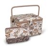 Dritz Accessory Case, Large Rectangle Taupe Basket, Neautral Sewing