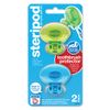 Steripod Clip-On Toothbrush Protector, Green and Blue, 2 Count