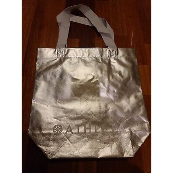 Athleta Silver Medium-Sized Reusable Shopping Tote Fitness Wellness Yoga Running