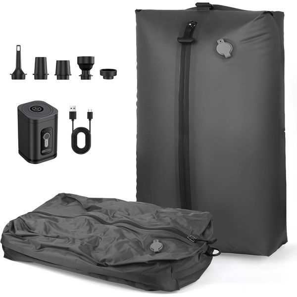 17L Travel Vacuum Bag: Reusable Compression Bag with Pump