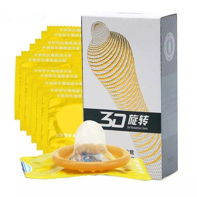 3D 12Pcs Ultra Thin Latex Condom for Men Sex Products Condoms 52mm Spike G Point