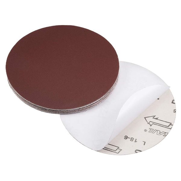 uxcell PSA Sanding Discs, 240 Grit & 5.9 inches (150 mm) Discs, Aluminum Oxide, Brown, Pack of 20