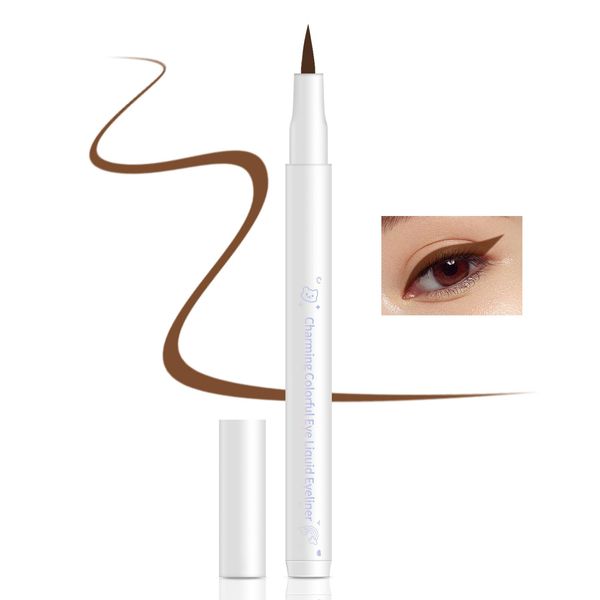 Boobeen Liquid Eyeliner Pen, WaterProof SmudgeProof Eye Liner con Punta Precisa Ultra-Fine, Trucco Occhi ad Inchiostro Liscio a Lunga Durata, Crea Sguardi Audaci da Gatto, Asciugatura Rapida