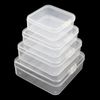 LJY 32 Pieces Mixed Sizes Square Empty Mini Clear Plastic Storage Containers Box Case with Lids for Small Items and Other Craft Projects