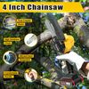 4 inch Mini Chainsaw with 2 Battery, Portable Cordless Lightweight Handled Chain Saws