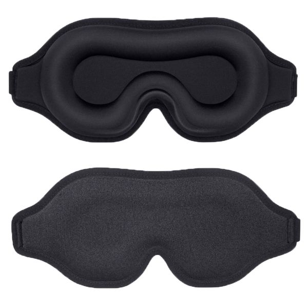 Sleep Mask, Eye Mask, Black Eye Movement and Eyelash Friendly Eye Mask for Sleeping-Ergonomic Designfor Women & Men, Ultra Soft & Comfortable Sleeping Mask for Travel/Sleep/Nap/Meditation