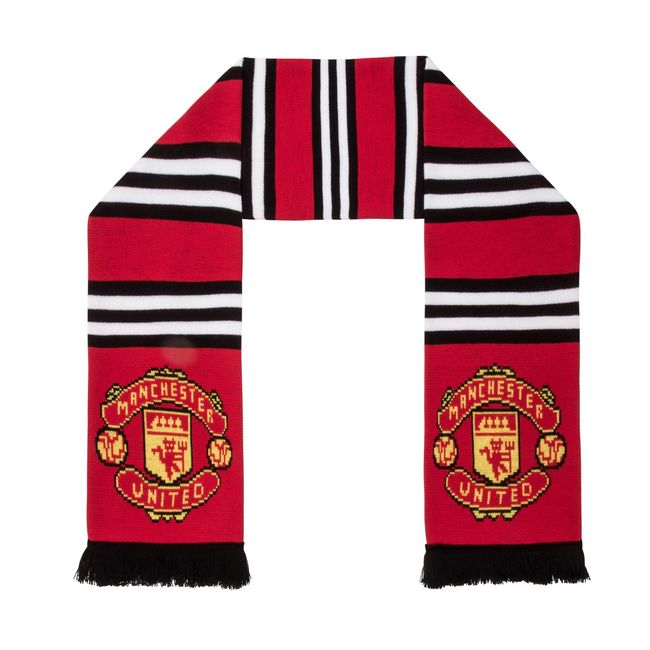 Manchester United FC Authentic EPL Stripe Scarf - UK Import, Red,white,black, 5ft