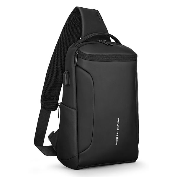 MARK RYDEN Sling Bag Herren Brusttasche Umhängetaschen Crossbody-Rucksack für 9.7 Zoll-12,3 Zoll iPad Wasserdichte Anti-Diebstahl Schultertasche