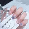 Lwenjing Nail Tips, False Nail Tips, 3D Nail Tips, Handmade Nail Tips, Wedding Nail Tips, Cute, Short Nail Tips, Popular, Japanese Style, Bride Nails, Glossy, 24 Pieces (DZ090)