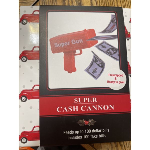 Super Cash Cannon Money Red Gun w/100pcs Replica Toy Bills Party Game Gift