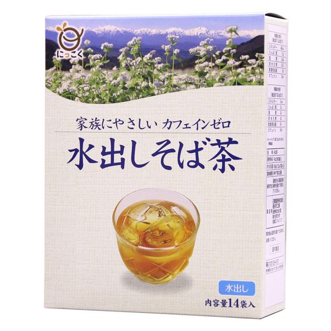 Nichikoku Seifu Cold Brew Buckwheat Tea, 6.6 oz (168 g) x 2 Packs, Decaffeinated Leaf