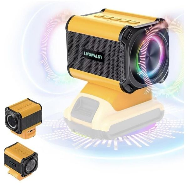 LIVOWALNY Portable Wireless Bluetooth-Compatible Speaker for Dewalt (NO BATTERY)