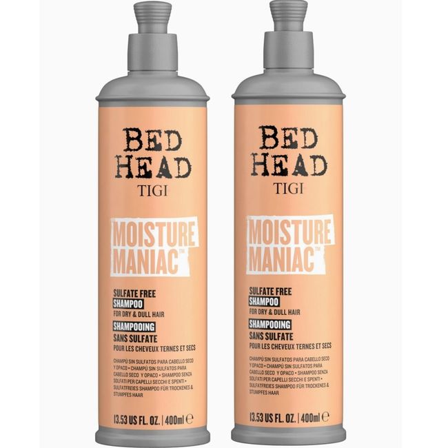 2 Bed Head Moisture Maniac Shampoo For Dry and Dull Hair (2 PACK)