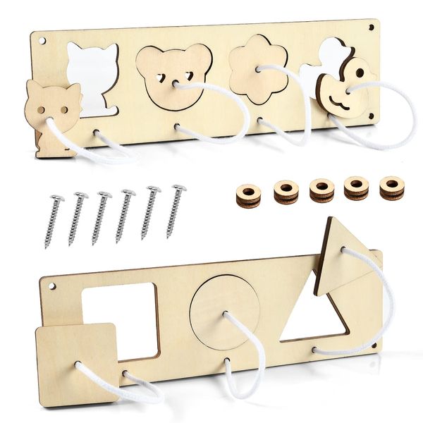 EKKONG Montessori Busy Board Zubehör, Busy Board DIY, Holz Schraubbrett, Lernspielzeug Geschenk für Kinder Jungen Mädchen