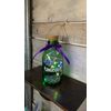 Handmade, customizable up-cycled green glass barrel solar lantern