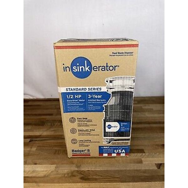 InSinkErator Badger 5 Garbage Disposal with Power Cord, Standard Series 1/2 HP