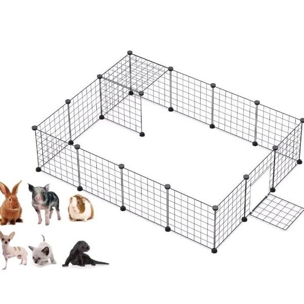 LANGXUN DIY Small Animal Playpen-Indoor&Outdoor Portable Metal Wire Fence 16 Pk